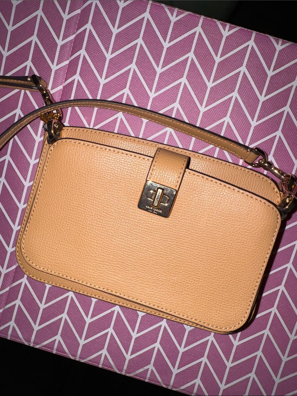 kate spade Peach Leather Crossbody with Gold Hardware
